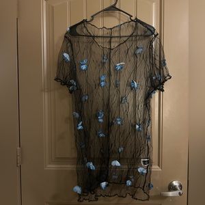 Butterfly Mesh See-Through Top Dress Cover Up